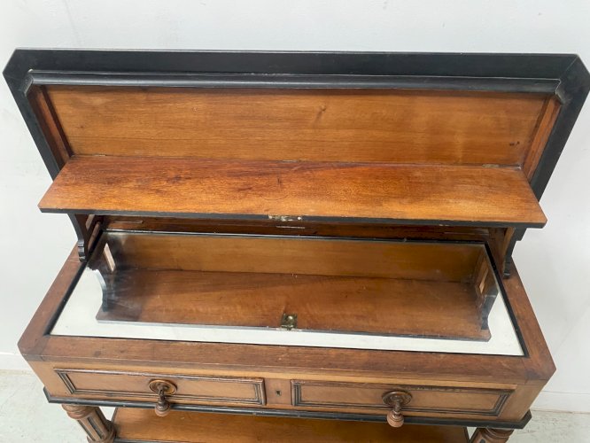 Console Napoléon III en noyer et placage de noyer XIX siècle
