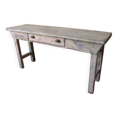 Console / tablette patinée en bois