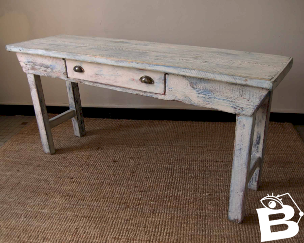 Console / tablette patinée en bois