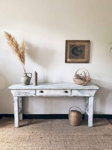 Console / tablette patinée en bois