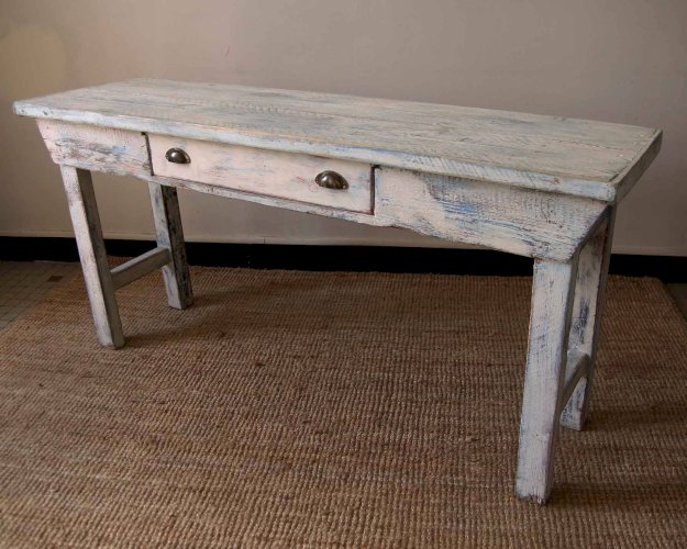 Console / tablette patinée en bois
