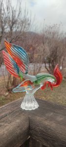 Coq en verre plein soufflé Style Murano