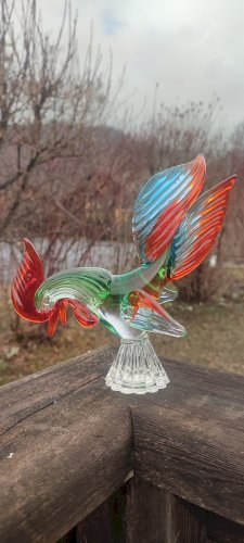 Coq en verre plein soufflé Style Murano