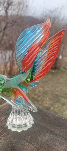 Coq en verre plein soufflé Style Murano