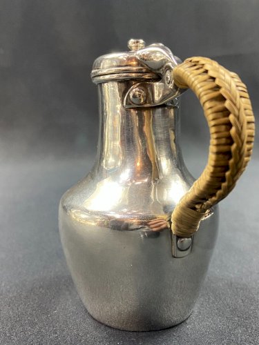 Coquemar laitière XIXe en argent massif
