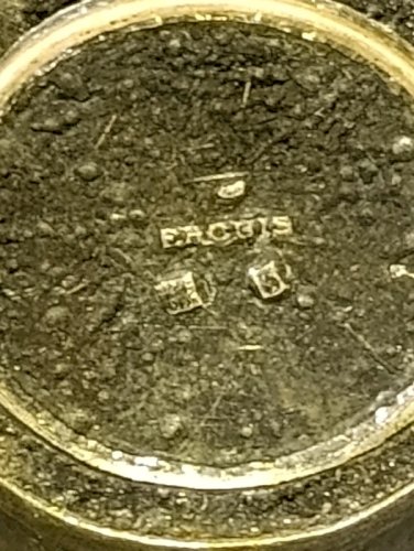 coquetier ancien en metal argente ercuis en etat correct