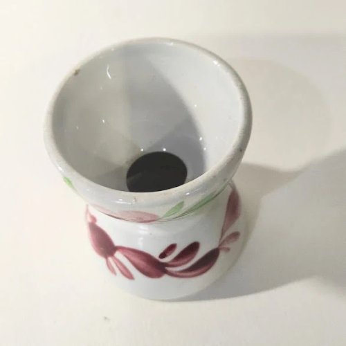 Coquetier diabolo ancien en faïence de Strasbourg