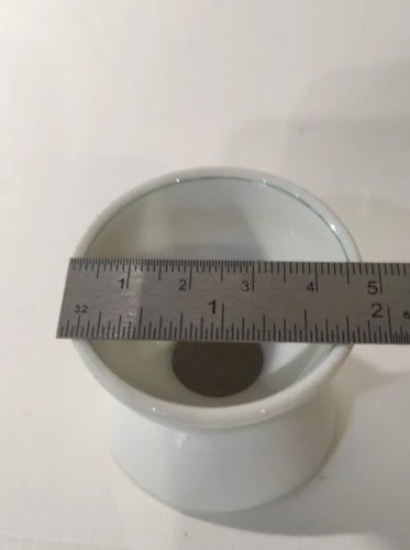Coquetier diabolo ancien (ou coquetier double) en porcelaine blanche et liserés verts-Vintage
