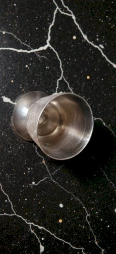 Coquetier en métal argenté