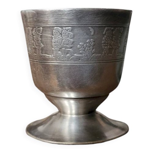 Coquetier en métal argenté