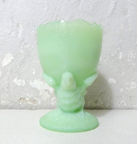 coquetier oiseau en opaline de foire Vintage