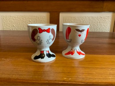 Coquetiers grès made in Korea vintage