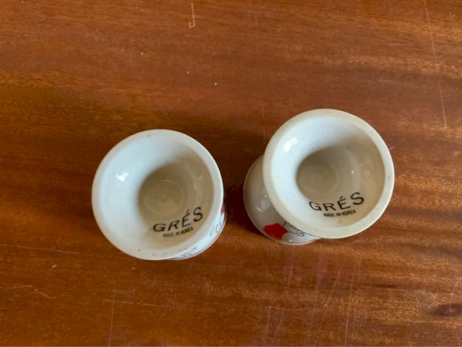 Coquetiers grès made in Korea vintage