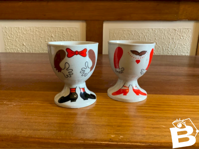 Coquetiers grès made in Korea vintage