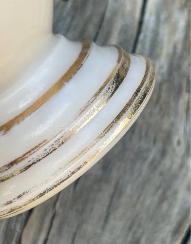 Coquetiers rétro vintage rose pâle en opaline style art déco
