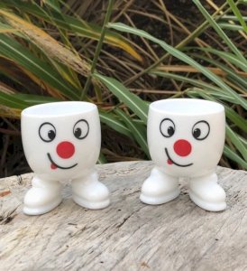 Retro vintage Smiley egg cups