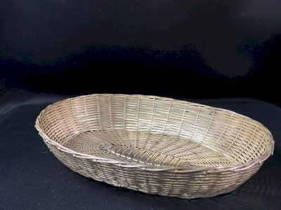 Woven metal hand basket