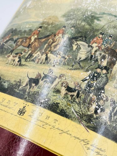 Corbeille à papier vintage en tôle scène de chasse Bury Hunt