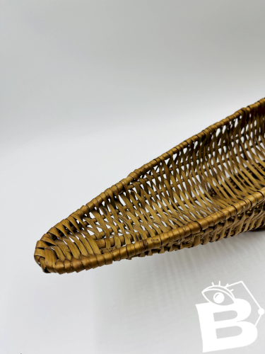 Corbeille allongée vintage en osier tressé