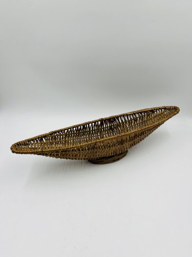 Corbeille allongée vintage en osier tressé