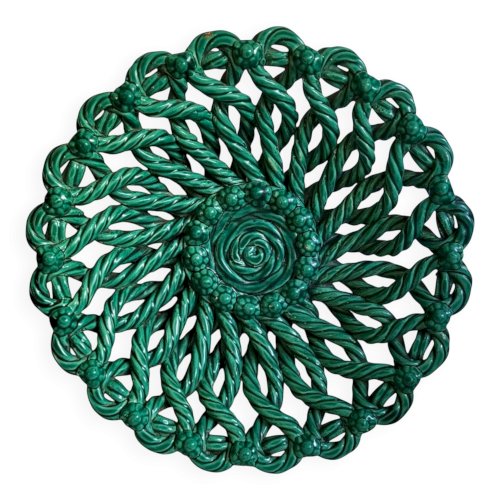 Corbeille en céramique tressée signée Vallauris