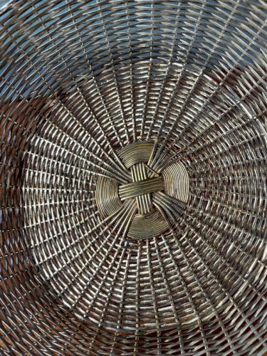 Corbeille en métal argenté vintage