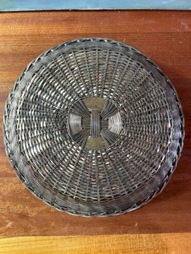 Corbeille en métal argenté vintage