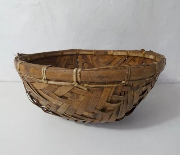 corbeille en rotin panier cueillette herboriste vintage