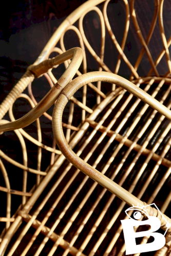 Couffin bébé vintage en rotin style bohème