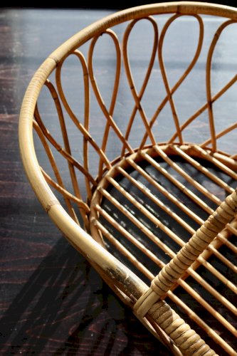 Couffin bébé vintage en rotin style bohème