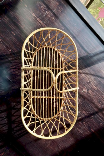 Couffin bébé vintage en rotin style bohème