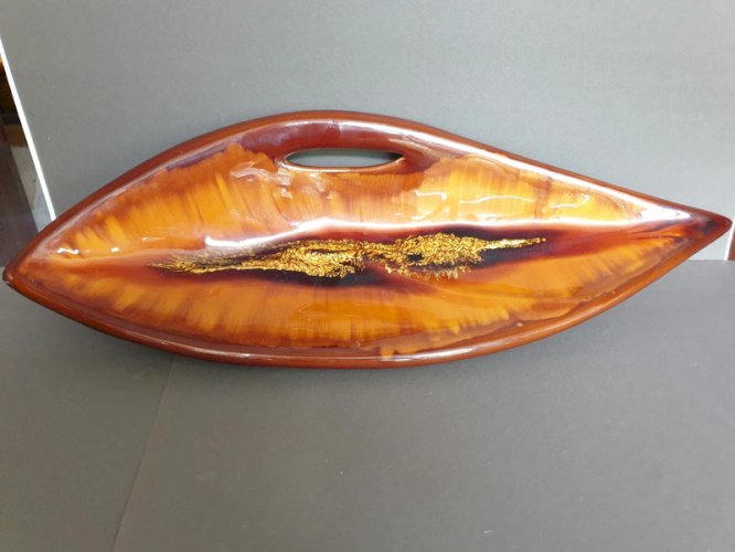 Coupe à fruits / centre de table ancien  en céramique signé Vallauris