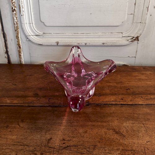 Coupe à fruits Murano forme libre fond violet et blanc M3674