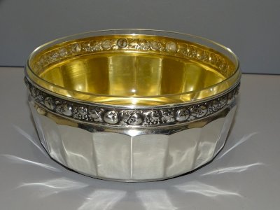 FRUIT BOWL, DISH OR SALAD BOWL XXth SOLID SILVER GERMANY 800 WEIGHT 235g
