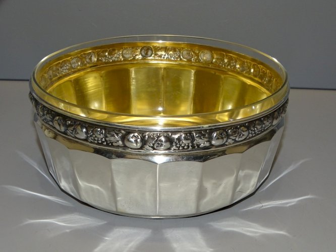 -COUPE A FRUITS, PLAT OU SALADIER XXe ARGENT MASSIF ALLEMAGNE 800 POIDS 235g