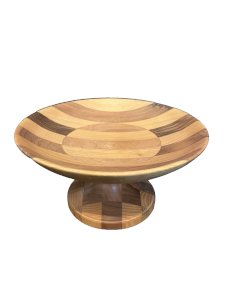 Coupe à fruits sur pied  en bois  vintage décoration artisanat