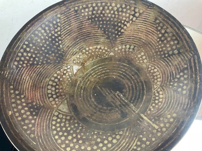 Coupe à fruits sur piédouche par Jean DUNAND (1877-1942) dinanderie Art Déco