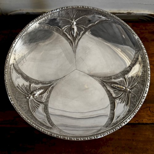 Coupe Art Nouveau sur pied douche décor de papillons par RameLPa M3672