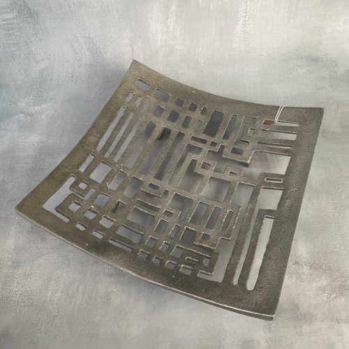 Coupe centre de table corbeille a fruit vide poche en aluminium décor ajouré