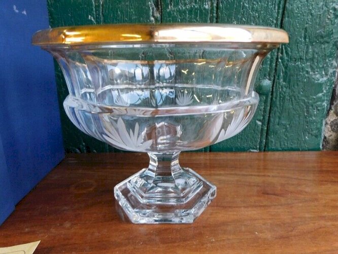 COUPE CENTRE DE TABLE EN CRISTAL ARTISANAT DE LORRAINE