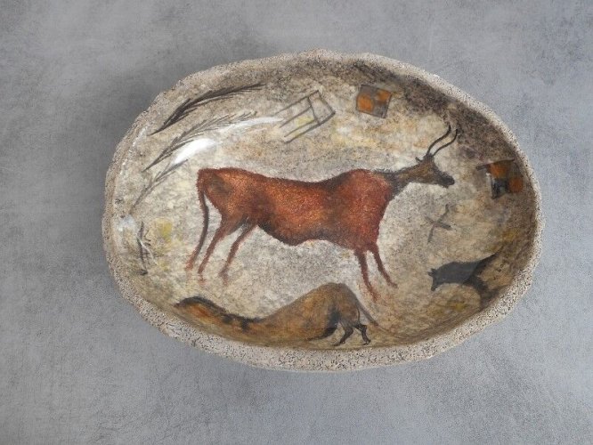COUPE CENTRE DE TABLE OU VIDE POCHE DECO PREHISTORIQUE DE LAGNEAU