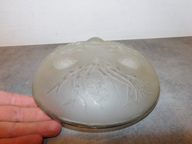 COUPE COUPELLE EN VERRE DECOR DE CHARDON BORDURE EN ARGENT MASSIF