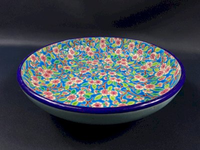 Circular hollow bowl in glazed earthenware from Longwy