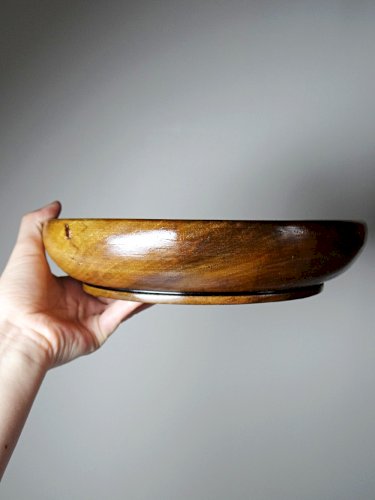 Coupe en bois teck ou acacia, vintage artisanat années 70-2000