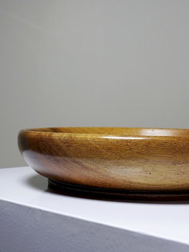 Coupe en bois teck ou acacia, vintage artisanat années 70-2000