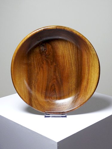 Coupe en bois teck ou acacia, vintage artisanat années 70-2000