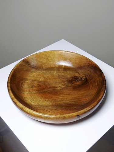 Coupe en bois teck ou acacia, vintage artisanat années 70-2000