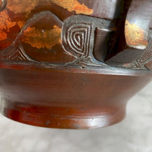 Coupe en bronze rehaussée de dorure Vietnam XXe M3319