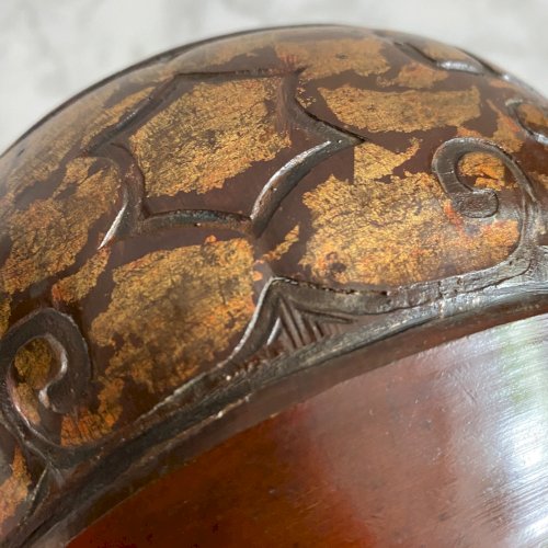 Coupe en bronze rehaussée de dorure Vietnam XXe M3319