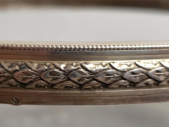 COUPE EN CRISTAL ET ARGENT MASSIF POINCON MINERVE DE 597 GRAMMES